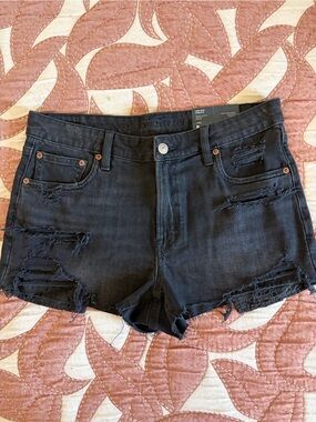 American Eagle Outfitters Black Low Rise Stretch Denim Shortie 8